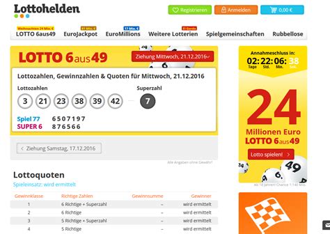 lottohelden|Aktuelle Lottozahlen & Lottoquoten .